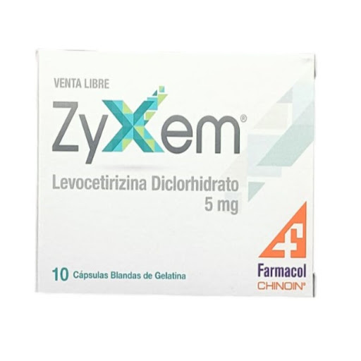 Zyxem Levocetirizina 5mg Farmacol Caja x 10 Cápsulas