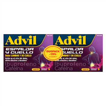 Oferta Advil Espalda y Cuello  Ibuprofeno 400mg + Cafeina 65mg Haleon Caja x 10 Capsulas  