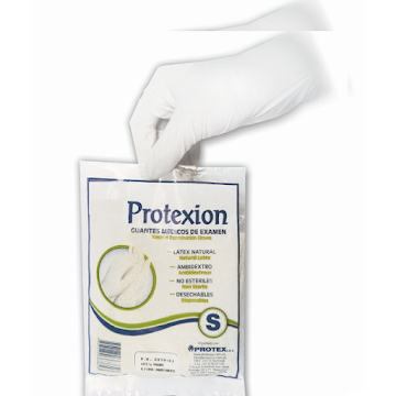 Guantes De Latex Protexion Para Examen Talla S x 1 und  
