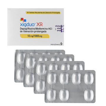 Xigduo XR Dapagliflozina + Metformina HCI 10mg/1000mg AstraZeneca Caja x 28 Tabletas  