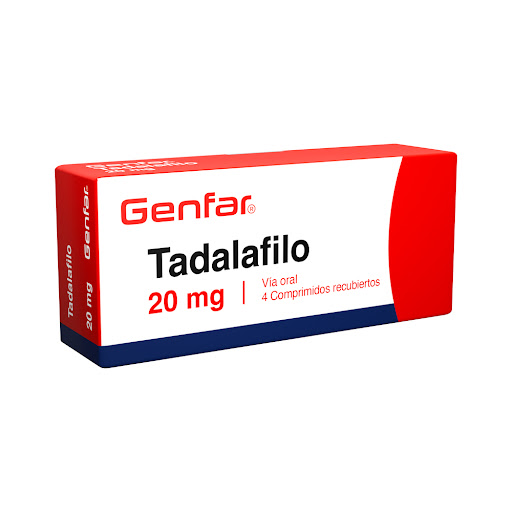Tadalafilo 20 mg Genfar Caja x 4 tabletas