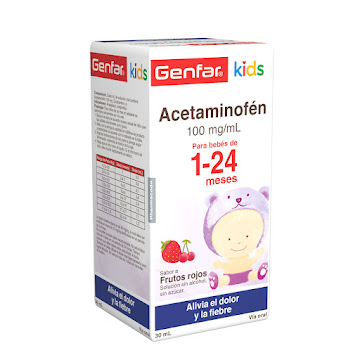 Acetaminofén Kids Genfar 100 mg Frasco x 30 ml  