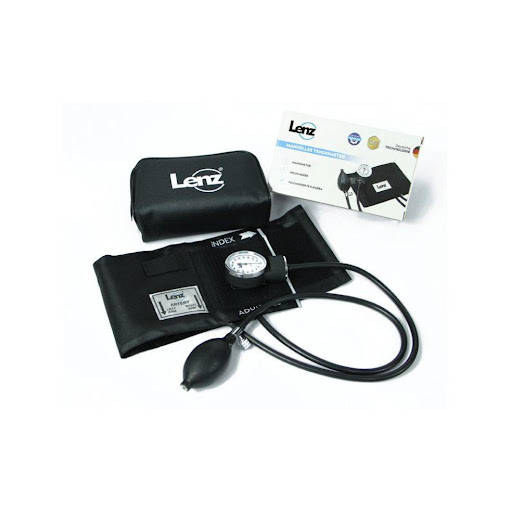 Tensiómetro manual Negro marca Lenz con garantía de por vida XB.11.300 caja x 1  LENZ Caja x 1 Tensiómetro Manual LENZ – Precisión y confianza en cada medición.
Mide tu presión arterial de forma fácil y segura con el tensiómetro LENZ. Incluye brazalete cómodo, bomba de inflado 100% en látex y v