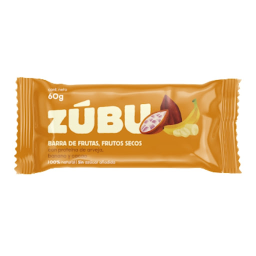 Barra De Proteína Zubu Banano Y Cacao x 60 gr