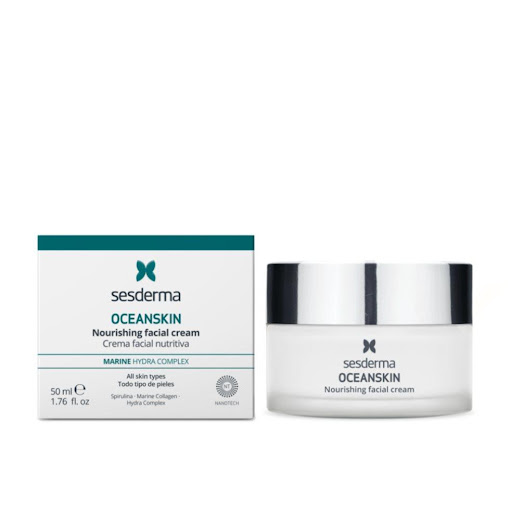 Crema Facial Sesderma Oceanskin Nutritiva 50Ml Sesderma Envase vidrio con tapa x 1 Oceanskin Crema facial nutritiva está indicada para cuidar las pieles secas o reactivas, así como las pieles maduras, para contrarrestar los efectos del envejecimiento de la piel.

La línea Oceanskin 