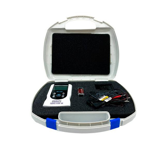 ELECTROESTIMULADOR INTENSITY TWINT STIM III TEMS/EMS GMD  x 1 Dispositivo portátil de electroterapia que combina TENS (estimulación nerviosa) y EMS (estimulación muscular) en un diseño compacto y eficiente. Ofrece 4 modos de TENS y 3 modos de EMS, permitiendo un