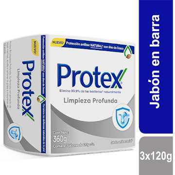 Jabón Protex Antibacterial Limpieza Profunda X120g. X3und.               