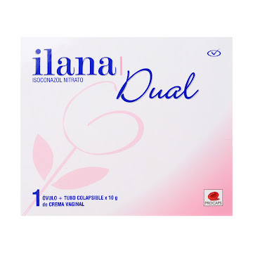 **Ilana Dual Crema Vaginal Tubo x10G. x1Ovu. Procaps Isoconazol Nitrato   