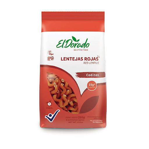 Pasta de Lentejas Rojas   El Dorado Coditos x 250 gr