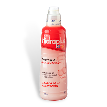 Hidraplus Zinc Cloruro de Sodio + Dextrosa Tecnoquímicas Sabor Cereza Frasco x 400 ml  