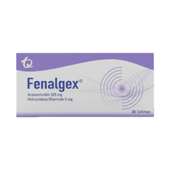 Fenalgex Acetaminofén + Hidrocodona Bitartrato 325mg/5mg Tecnoquimicas Caja x 30 Tabletas  