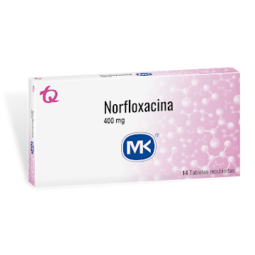 Norfloxacina MK 400 mg Caja x 14 Tabletas  