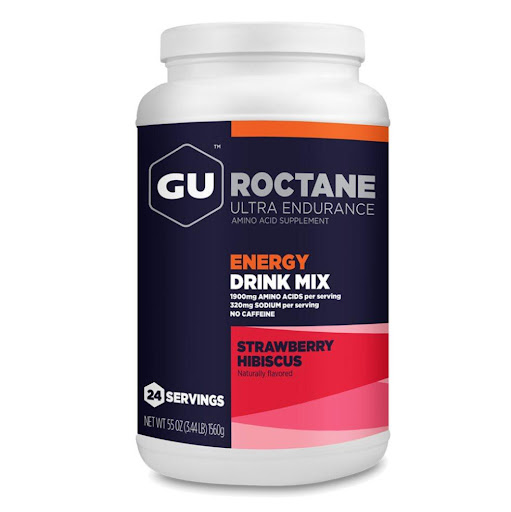 Hidratante y energizante Drink Mix en Pote. Sabor Flor Jamaica sin Cafeína GU Pote x 1 Sabor:  Flor de Jamaica

Aminoácidos: 1.900 mg

Calorías: 250

Sodio: 320 mg por servicio

Carbohidratos: 60g

Cafeína: No