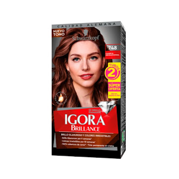 Tinte Igora Brillance 748 Canela Sensación Caja x 1 und  