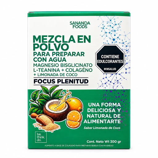 Focus Relax  L Teanina+Magnesio+ L Treonato+Espinaca,+Colágeno+Yerbabuena Polvo x 300 gr
