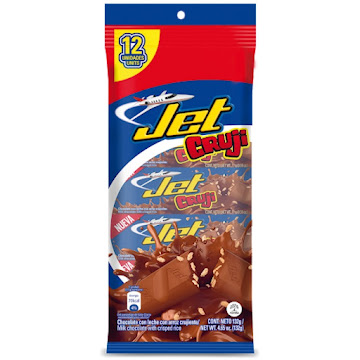 Chocolatina Jet Cruji Con Arroz Crujiente x 12 und  