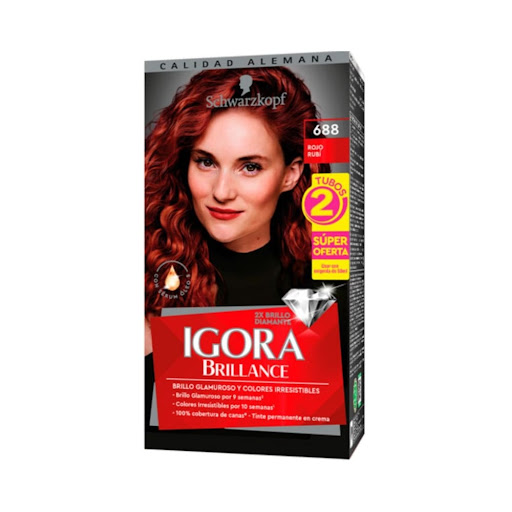 Tinte Igora Brillance 688 Rojo Rubí Caja x 1 und