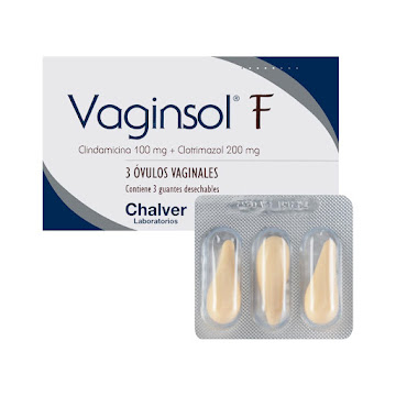 Vaginsol F Clindamicina + Clotrimazol 100mg/200mg Chalver Caja x 3 Óvulos  