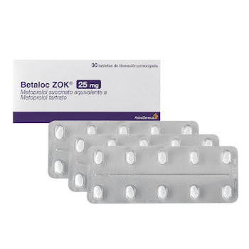 Betaloc Zok Metoprolol 25 mg Astrazeneca Caja x 30 Tabletas  