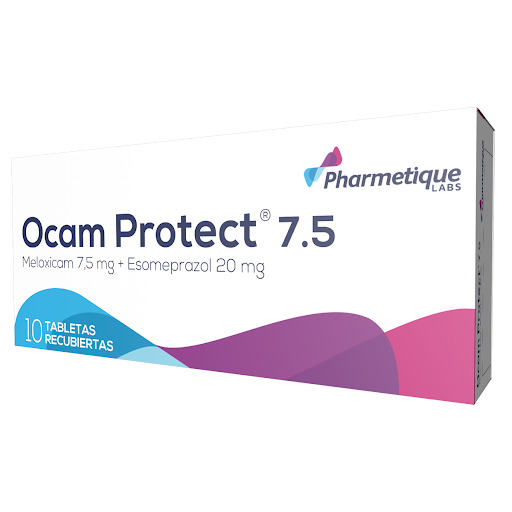Ocam Protect Meloxicam + Esomeprazol 7.5mg/20mg Pharmetique Caja x 10 Tabletas