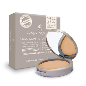 Polvo Compacto Aclarante Ana María Spf 25 Natural x 15 gr  