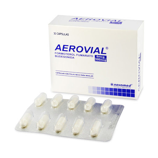 Aerovial Formoterol Fumarato + Budesonida 6/200mcg Novamed Caja x 30 Cápsulas
