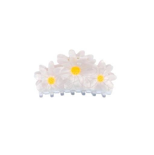 Caiman Flores Grande para Cabello Gancho NEON X 1 Und NEON 1 unidad x 1 Gancho tipo caimán grande con diseño de flores margaritas, ideal para sujetar el cabello con firmeza y darle un toque fresco y natural a tu peinado. Hecho en material resistente y liviano. Diseño excl