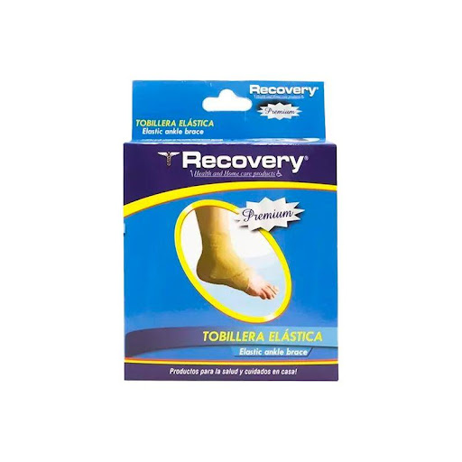 Tobillera Elastica Recovery Small Recovery Individual x 1 Tobillera ortopédica o Soporte elástico indicado para distorsión e inestabilidad leve del tobillo e inflamación. Uso profiláctico y terapéutico en actividades deportivas. La tobillera sirve para brind