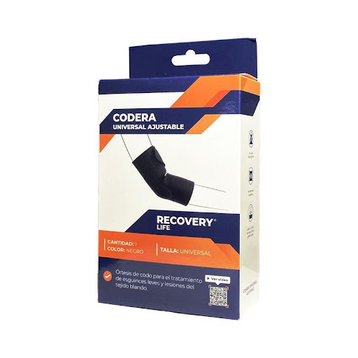 Codera Recovery Life Ajustable Universal RECOVERY LIFE Individual x 1 Las coderas son elementos de protección personal que se utilizan para proteger los codos. Los deportistas suelen emplear coderas para ayudar a estabilizar los músculos del brazo y mejoran la oxigenaci