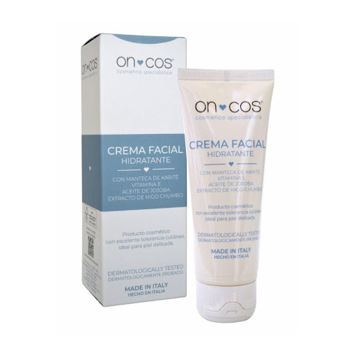 Oncos Crema Facial Hidratante 75 ml Oncos Emulsión  x 75 ml Crema facial hidratante, en emulsión, con manteca de Karite, vitamina E, Aceite de Jojoba, Extracto de higo Chumbo y Pimienta Sichuan, Urea. Formula para hidratar, proteger, suavizar y mejorar el esta