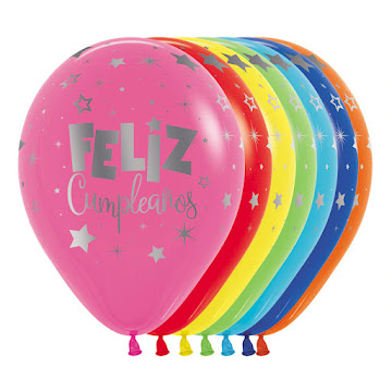 Globos Sempertex R-12 Feliz Cumpleaños Fantasía Colores Surtidos x 12 und  