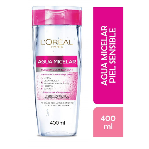 Agua Micelar Loreal Paris 5 en 1 Piel Sensible x 400 ml
