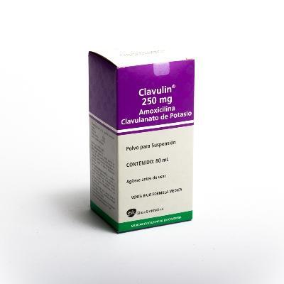 Clavulin Amoxicilina + Clavulanato de Potasio 250mg/62.5mg GSK Caja x 80 ml