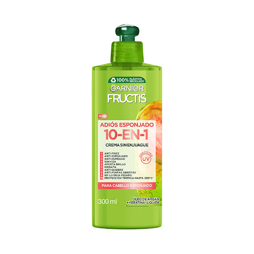 Crema Para Peinar Garnier Fructis Adiós Esponjado Para Cabello Esponjado Y Con Frizz Frasco x 300 ml