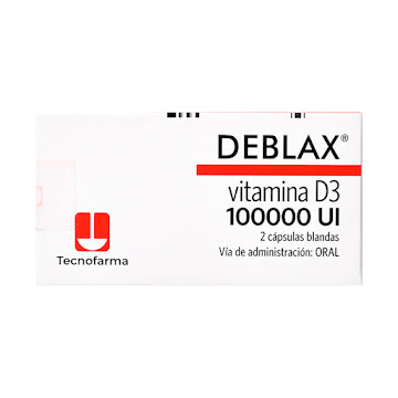 Deblax Vitamina D3 100000 UI Tecnofarma Caja x 2 Cápsulas  