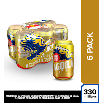Cerveza Aguila Light Lata 330 ml x 6 und  