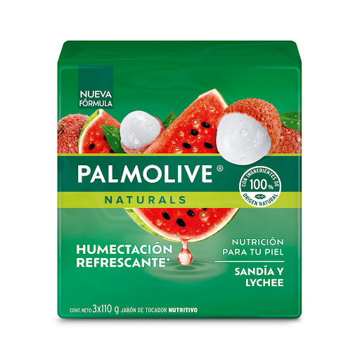 Jabón en Barra Palmolive Sandia Y Lychee 110 gr Empaque x 3 und