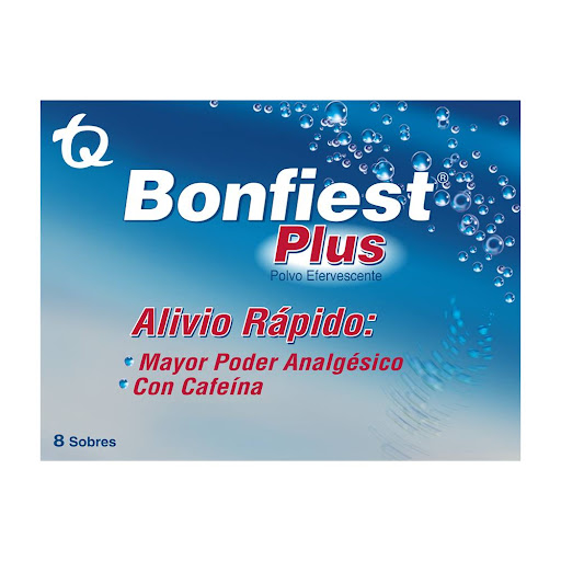 Bonfiest Lua Plus Ácido Acetilsalicílico + Cafeína 650mg/65mg TQ Caja x 8 Sobres