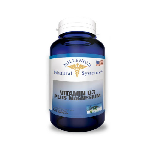 Vitamina  D3 2.000 IU + M 100 mg Natural Systems Frasco x 100 Sofgel Natural Systems Frasco x 100 La combinación de la Vitamina D y el Magnesio favorece la absorción del calcio, contribuye al mantenimiento de los huesos en condiciones normales y el funcionamiento muscular. ESTE PRODUCTO ES UN SUPL