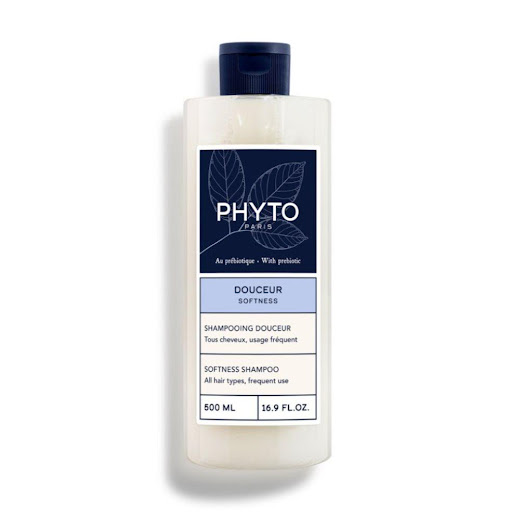 Shampoo Phyto Suavidad 500 ml PHYTO 500 ml x 1 Le Shampoo SUAVIDAD limpia el cabello de toda la familia* respetando el cuero cabelludo. El cabello está mas suave, más manejable y más brillante. En el corazón de la fórmula, un complejo de prebiótic