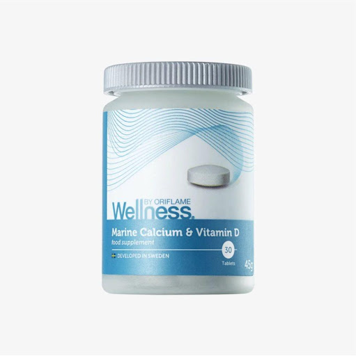 Calcio Marino y Vitamina D Suplemento Dietario Wellness By Oriflame Frasco x30 Tabletas Masticables Wellness By Oriflame Frasco x 30