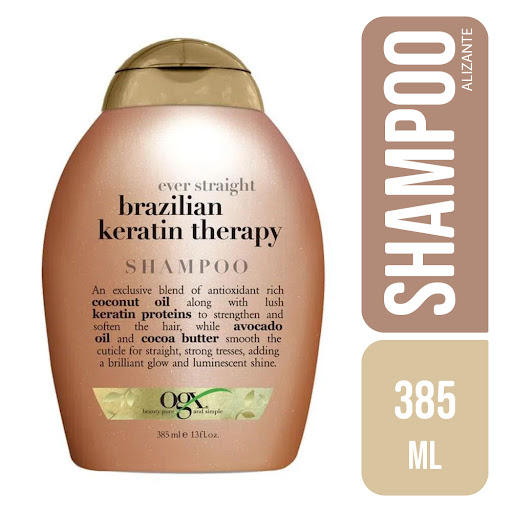 Shampoo Ogx Ever Straight Brazilian Keratin Therapy x 385 ml
