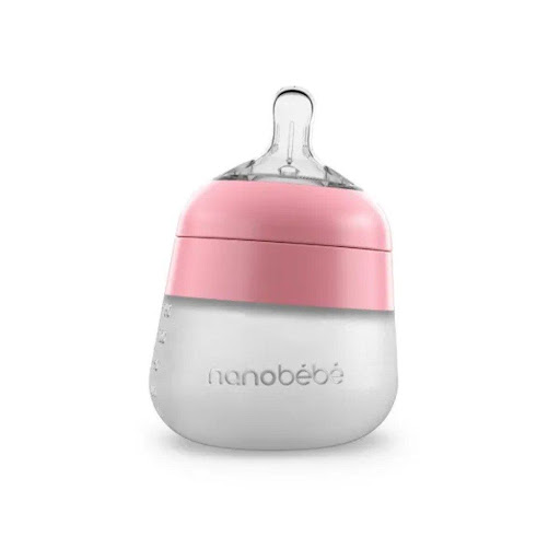 Biberon de silicona flexy 5 oz | Rosado X1 Nanobébé Caja x 1 Nuestro galardonado biberón para leche materna (5 oz.) es el primer y único biberón diseñado para preservar los nutrientes esenciales que se encuentran en la leche materna, lo que lo convierte en el m