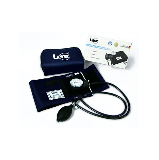 Tensiómetro manual Navy marca Lenz con garantía de por vida XB.11.300 caja x 1  LENZ  Caja x 1 Tensiómetro Manual LENZ – Precisión y confianza en cada medición.
Mide tu presión arterial de forma fácil y segura con el tensiómetro LENZ. Incluye brazalete cómodo, bomba de inflado 100% en látex y v