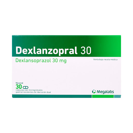 Dexlanzopral 30 Dexlanzoprazol 30 mg Megalabs Caja x 30 Cápsulas