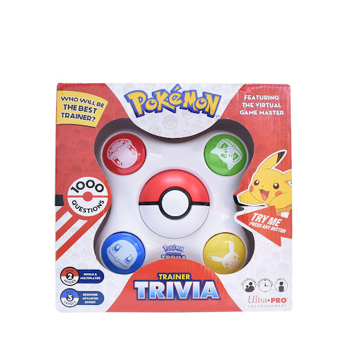 Juego Trivia Pokémon Entrenador Electrónico Pokémon Caja x 1 Pokémon Entrenador Electrónico se encarga de todo, desde explicar las reglas, hacer las preguntas y hasta mantener las puntuaciones.3 niveles de juego: principiante, avanzado y experto, uno puede prog