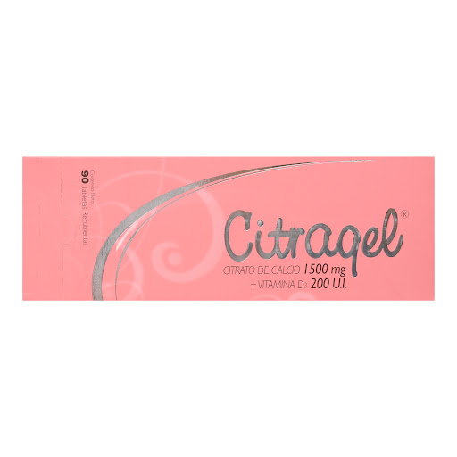 Citragel Calcio + Vitamina D3 1500mg/200UI Procaps Caja x 90 Tabletas