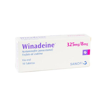 Winadeine Acetaminofén + Fosfato de Codeina 325mg/8mg Sanofi Caja x 10 Tabletas  