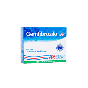 Gemfibrozilo AG 600 mg Caja x 20 Tabletas  