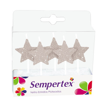 Velitas Sempertex Estrellas Plateadas x 5 und  